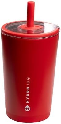HydroJug Everyday Tumbler 14 oz – Ceramic-Lined Insulated Tumbler with Straw and Soft-Touch Lid, Cup