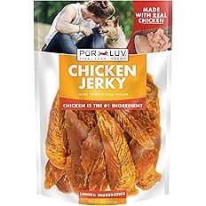 Pur Luv Chicken Jerky Dog Treats, Made with 100% Real Chicken Breast, 16 Ounces, Healthy, Easily Dig