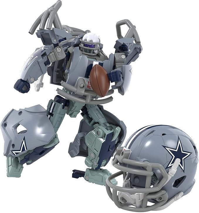 Transformers NFL Dallas Cowboys Starblitz 5.5-Inch Action Figure Changes from Robot to Helmet, Footb
