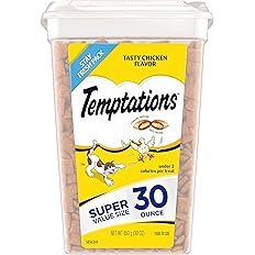 Temptations Classic Crunchy and Soft Cat Treats Tasty Chicken Flavor, 30 oz. Tub